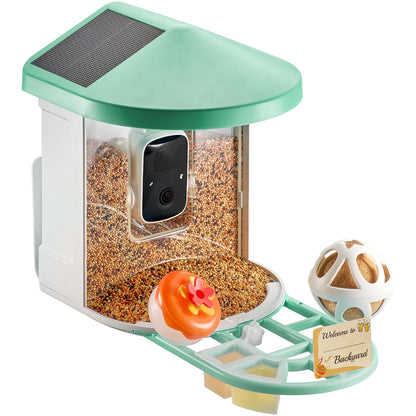 Smart Bird Feeder With Camera 2K HD AI Identify Bird Species Solar-Powered