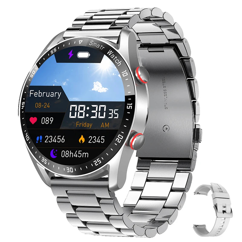 ECG+PPG Bluetooth Call Smart Watch Men Laser Health