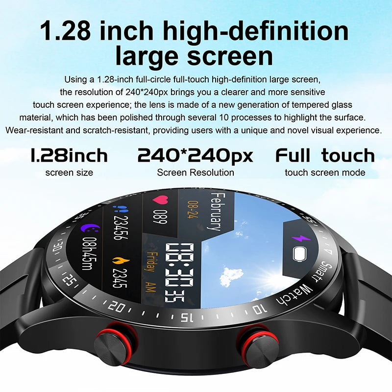 ECG+PPG Bluetooth Call Smart Watch Men Laser Health