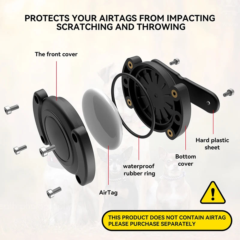 For Apple Air Tag Dog Collar Holder Waterproof Protective