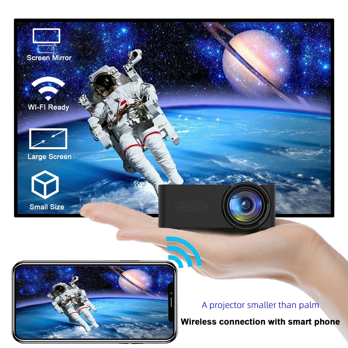YT100 Mini Android Wifi Smart Portable Projector
