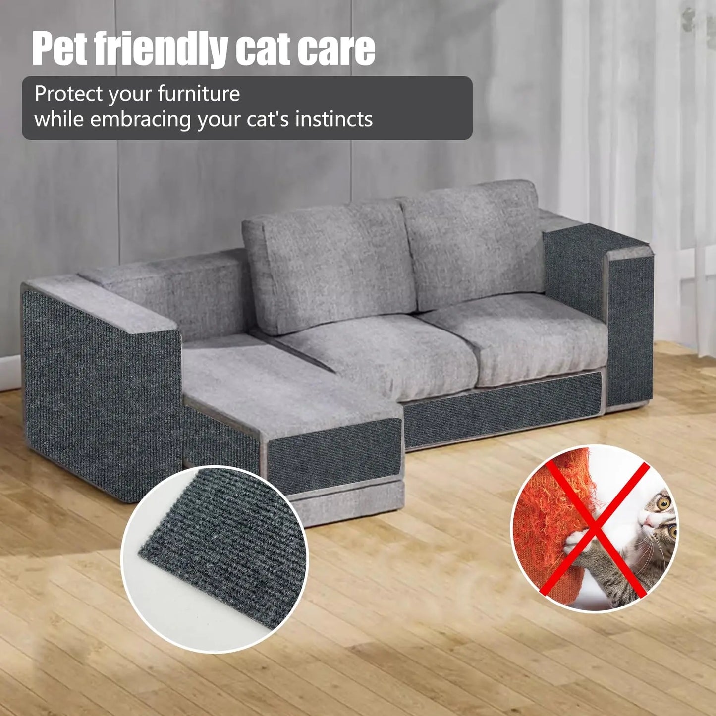 Cat Scratching Mat Cat Carpet with Self-Adhesive