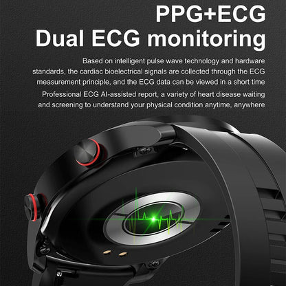 ECG+PPG Bluetooth Call Smart Watch Men Laser Health